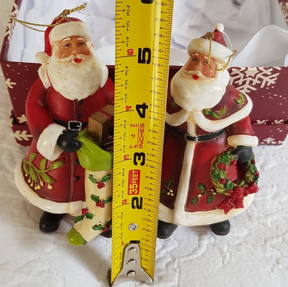 Two Santas Tree Ornaments Decorations - Picture 3 of 5